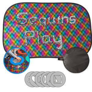 Sequins Play UK Sellers Anxiety Toy Autism Toys Stress Relieving Toys Children's Sensory Touch Mat Reversible Sequin Fabric Creative Painting Sensory Room Decorative Painting 105CMx65 Pack of 1