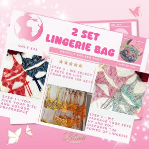 LILIOSA LINGERIE MYSTERY BOX 2 SETS,  6-ITEM COMFORT HIGH QUALITY LINGERIE SET MYSTERY BAG (2 BRAS+2 GARTERS+2 PANTS) Comfortable Luxurious Womenswear Lingerie Set, Chic Every Day Soft Lace, Floral Embroidered Womenswear, Elegant Sexy Style