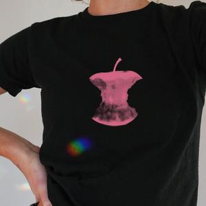 Rotten Apple Print T-Shirt (Black) - Womens Baby Tee - Salty Pixie