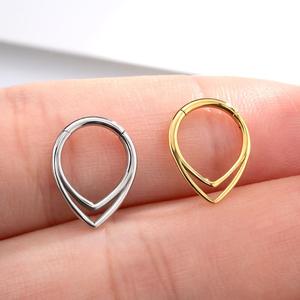 Double Hoop Triangle Septum Ring in 316L Stainless Steel for Everyday & Special Occasions OUFER BODY JEWELRY 16G