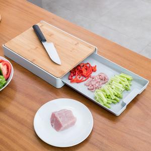 Taylor & Brown Bamboo Wooden Chopping Board with Plastic Pull Out Tray and Hanging Hook - 32.5 x 24.5 x 4.5cm - Cutting Slicing Board for Food Prep, Meat, Vegetables & Bread