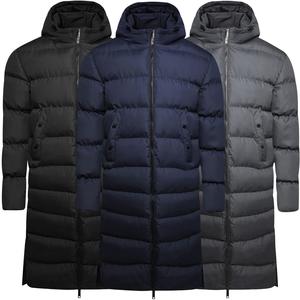 Mens Long Padded Puffer Jacket Soulstar Hooded Lightweight Longline Outerwear Parka Coat S-2XL Menswear Banana