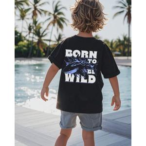 Born To Be Wild Shark Back Logo T-Shirt