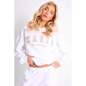 Kaiia Sport Oversized Hoodie White & Sand