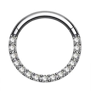 Crystal CZ Titanium Septum Piercing Daith Cartilage Hoop 16G