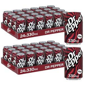 Dr Pepper Can PMP/Multipack 330ml - Pack of 48 cans - Carbonated Beverage With Truly Unique Taste Drink 24x330ml Cans for On-the-Go Enjoyment