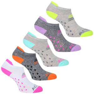 Girls Trainer Liner Socks 5 Pack Active Sports Running Cushioned Heel Socks Ribbed  Multicolour Kids Fashion Gym Socks Arch Support PE socks Children’s fashion