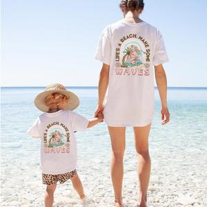 Lifes A Beach & Making Waves Back Logo Matching T-Shirts