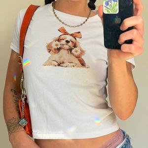Cocker Spaniel Print T-Shirt - Womens Baby Tee - Salty Pixie
