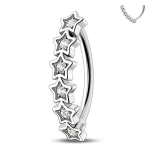 14G 10-16mm Shiny Star Climber Belly Button Ring Navel Piercing Jewelry