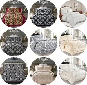 Riccardo Valeria Luxury Jacquard 3-Piece Quilted Bedspread,  Bedding Set for Bedroom  Floral Pattern, Comforter, and Coordinating Cushions for Stylish Bedroom Decor - Includes Bedspread, Pillowcases, Sheets & Cushions