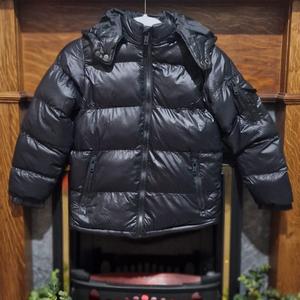 [SCL Clothing] Boys Waterproof Padded School Coat Black With Detachable Hood, Shine Finishing Winter Jacket (Ages: 3-12 Years)