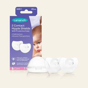 Lansinoh Contact Nipple Shields with Protective Case - Pack of 2