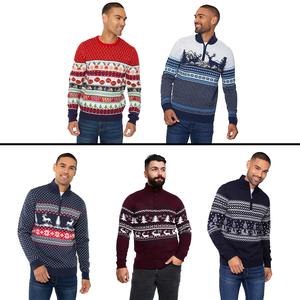 NOROZE Unisex Men's Christmas Jumper Novelty Sweater Chunky Knitwear Tops Jumpers for Women UK Sizes S-2XL christmas  jumper Fabric Menswear