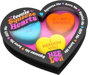 NeeDoh Teenie Squeeze Hearts 3-Pack Squeeze Me , Gift Me