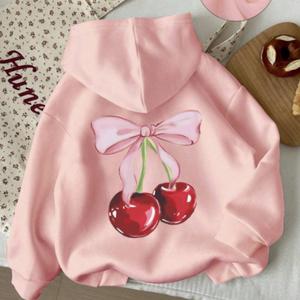 Coquette Cherry Bow Back Hoodie