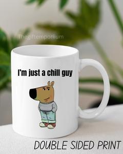 Funny 2024 Christmas Mug - I'm Just a Chill Guy Meme 11oz - Reusable, Drinkware mugs Peace Washable Coffee Ceramic Tumbler Reuse