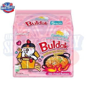 SAMYANG Carbonara Buldak Chicken Flavor Ramen - Spicy Creamy Noodles – 22.9 Oz (pack of 5) Instant Food