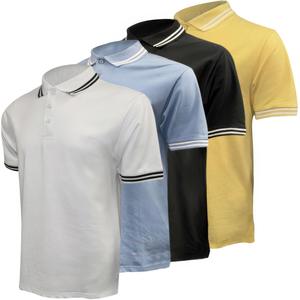 Mens 4 Pack Polo Shirt Jersey Super Stretch Casual Summer Collared Plain Elastane Slim Fit Top T Shirt Multi Pack Set Breathable Classic