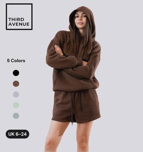 Third Avenue BUY 1 SET GET 1 FREE SHORTS: Oversized Premium High Cotton Hoodie & Sweatpants Tracksuit Casual Set