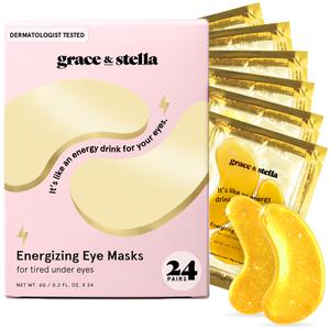 grace & stella eye mask puffiness wrinkles hydration firming dark circles smoothing skin care pink purple blue white bronze gift set