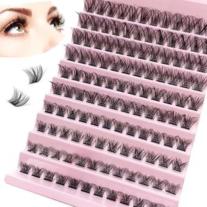 Lash Clusters, 120Pcs DIY lash Extenisons 8-16MM D Curl Fluffy Individual Natural Wispy Lashes Reusable Eyelash Extension at Home (Naturally) Makeup Cosmetic