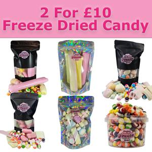 Freeze Dried Sweets - 2 for £10 Deal - Pick & Mix Freeze Dried - Original | Sour | Pastel | Marshmallow | Skittles Snack Candy freezedried sweet