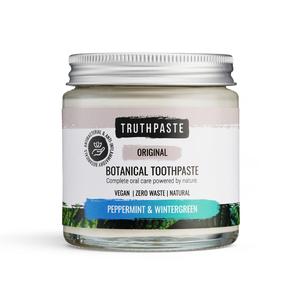 Original Peppermint & Wintergreen Truthpaste natural toothpaste. Botanical zero waste and fluoride free toothpaste.