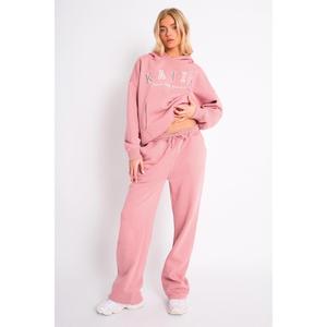 Kaiia Logo Wide Leg Jogger Blusher