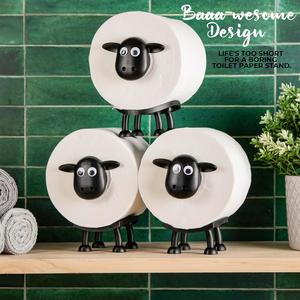 CHRISTMAS GIFT - VELENTI Sheep Toilet Roll Holder - Gifts for Her, Him -Gift For Mum, Funny Toilet Paper Holder Free Standing Bathroom Set - Gift For Her Ideas - Super Cute Home Decorations Gifts - Tissue Paper Roll Storage - Cute Bathroom Decor Gift love