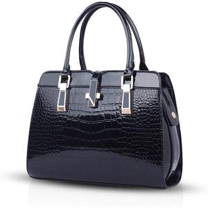 Ladies Handbags Fashion Zipper top Handle Bag Leather Shoulder Messenger Bag for Women(Black)