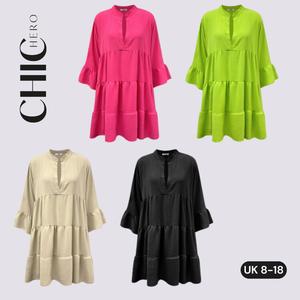 ChicHero Casual Womenswear Mid-Sleeve Shirt Dress