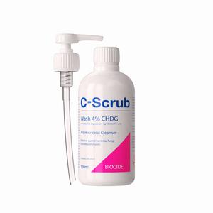 C-Scrub Wash Antimicrobial Hand & Body Cleanser with Pump Dispenser  4 CHDG Gentle Emollient Formula for Home Office Use Daily Cleansing
