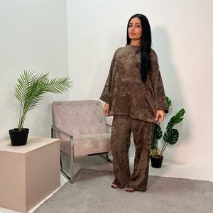 Ladies ribbed velvet soft premium co ord set onesize uk 6-16