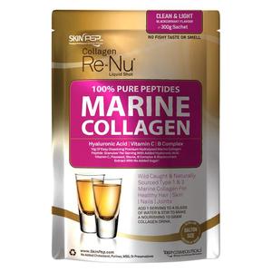 SkinPep Marine Collagen + Vitamins Peptide Hydrolysate Granules Powder 300g - Ultra Premium Quality, B Complex, Hyaluronic Acid, Vitamin C, Biotin, Flaxseed, Blackcurrant, Stevia