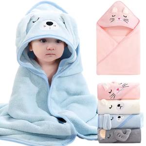 Cartoon Animal Baby Bath Towels Soft Hooded Blanket for Boys Girls