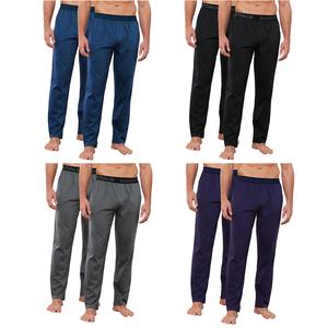 Mens Pyjama Cotton Pants 2 Pack Comfortable Lounge with Pockets Sleepwear Nightwear Loungewear Bottom pyjamas Soft Touch Breathable Pants for Mens S-XL Menswear Pajamas Jersey Ribbed Grey Customized Fabric