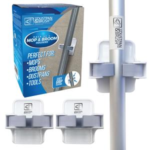 Broom and Mop Holder - 4 Pack - Easy Grip