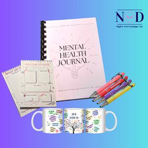 Mental Health Bundle, Mental Health Journal, Affirmation, Pen, Notepad, Positivity