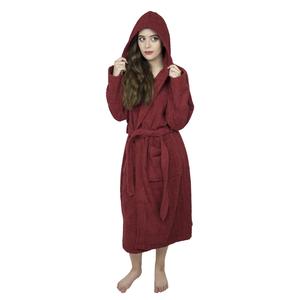 Luxury 100% Cotton Hooded Terry Bathrobe Robe Dressing Grown Suitable For Toweling Spa, Luxury Beauty Parlour & Hotels, Machine Washable Nightwear Long Sleeves For Comfort Sleep Womenswear Loungewear Basic Minimalist Comfortable Comic