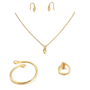 Glöd of Sweden Golden Drop Set - Necklace, Bracelet, Ring, Earrings