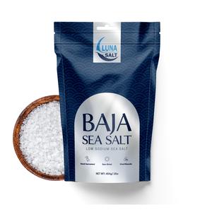 Seba Garden Baja Sea Salt - Hand-Harvested, 454g, Sun-Dried, 90+ Elements, Low-Sodium Gourmet Salt - Premium Cooking & Health-Friendly Seasoning - Resealable Pouch - Flavor