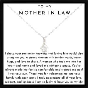 Mother-in-Law Gift Necklace with Heartfelt Message Card Perfect Gift for Mother of the Groom or Bride Thoughtful Present for Birthday Christmas Wedding Anniversary or Thank You Elegant Jewellery in Gift Box