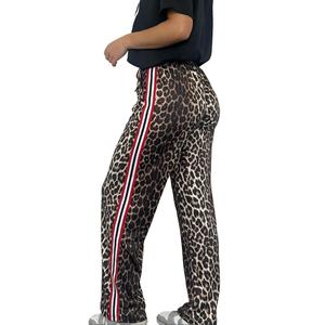 [HouseOfTrendz] SHANNON Leopard Print Side Stripe Wide Leg Trouser With Pocket and Drawstring Casual Comfort  Fit