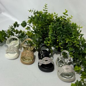 Children’s patterend diamanté velcro sandals - KS-642/KS-641