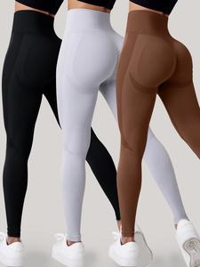 GetMod Women's Basic Plain High Waist Sports Leggings,Lady Casual Solid Comfort Skinny Pants,High Stretch Seamless Yoga Legging,Ladies Sportswear Clothing For Indoor And Outdoor#556