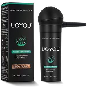Hair Thickening Fibres, LIGHT BROWN Hair Fibres for Thinning Hair 27.5g Bottle with Applicator | Haircare Natural Keratin Hair Fibers Concealer for Hair Loss for Men and Women | Hair Fibres Powder [LIGHT BROWN] Gentle