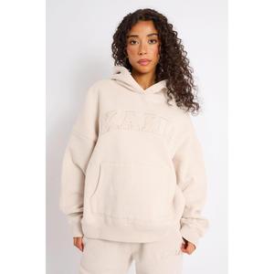 Kaiia Slogan Oversized Hoodie Cream