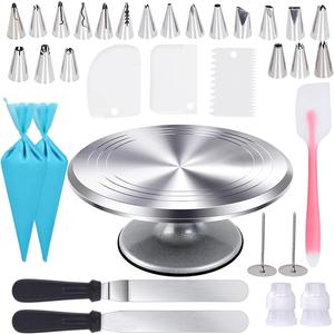Uten Cake Turntable, 12 Inch Cake Spinner Turntable, Aluminium Alloy Cake Decorating Turntable with 33pcs Cake Decorating Supplies Set, Straight & Offset Spatula, Cream Scraper etc. Baking Tools & Accessories Gift for Christmas