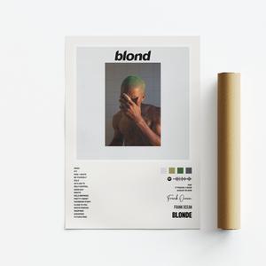 Frank Ocean, Blonde, Minimalist Print/Poster, Music, Album, Tracklist, Wall Art, Decor, A5, A4, A3, A2, Unframed